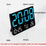 Large Display Led Digital Clock 5 Modes Brightness Adjustable Temperature Mute Electronic Clock - Image 8