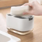 Press Type Soap Dispenser Detachable Double Layer Drainage Design Soap Dish - Image 4