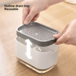 Press Type Soap Dispenser Detachable Double Layer Drainage Design Soap Dish - Image 5