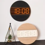 G218B Wooden Living Room Digital Display Clock Home Decoration Wall Clock - Image 2