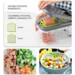 22 in 1 Multifunctional Food Chopper Grater Onion Dicer Veggie Cutter with 13 Stainless Steel Blades - Image 5