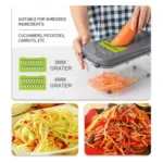 22 in 1 Multifunctional Food Chopper Grater Onion Dicer Veggie Cutter with 13 Stainless Steel Blades - Image 6