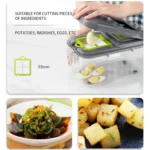 22 in 1 Multifunctional Food Chopper Grater Onion Dicer Veggie Cutter with 13 Stainless Steel Blades - Image 7