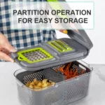 22 in 1 Multifunctional Food Chopper Grater Onion Dicer Veggie Cutter with 13 Stainless Steel Blades - Image 10