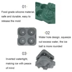4-Holes Rose Diamond Shape Cocktail Ice Cube Molds Silicone Ice Ball Maker - Image 11