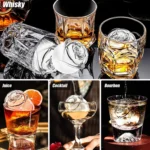4-Holes Rose Diamond Shape Cocktail Ice Cube Molds Silicone Ice Ball Maker - Image 9