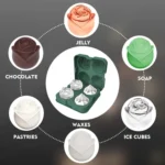 4-Holes Rose Diamond Shape Cocktail Ice Cube Molds Silicone Ice Ball Maker - Image 10