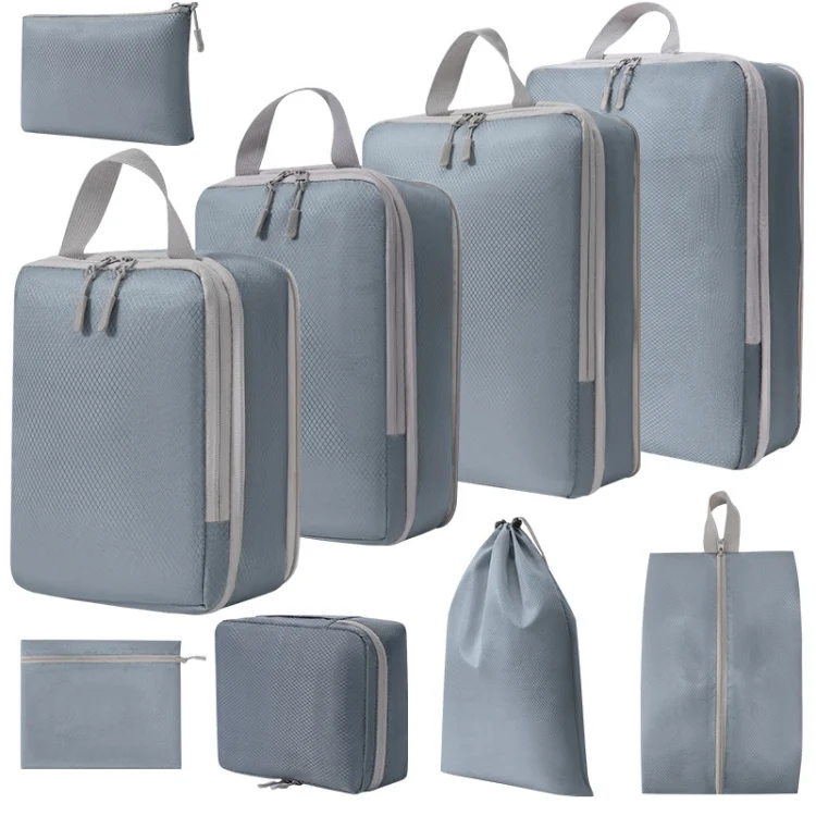 9 In 1 Compression Packing Cubes Expandable Travel Bags Luggage Organizer