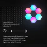 RGB Symphony Hexagon Lights DIY Bedside Ambient Wall Lamp Smart Honeycomb Light - Image 6