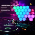 RGB Symphony Hexagon Lights DIY Bedside Ambient Wall Lamp Smart Honeycomb Light - Image 8