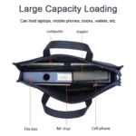 Deli Portable Briefcase Large Capacity Business Casual Portable Storage Document Bag - Image 3