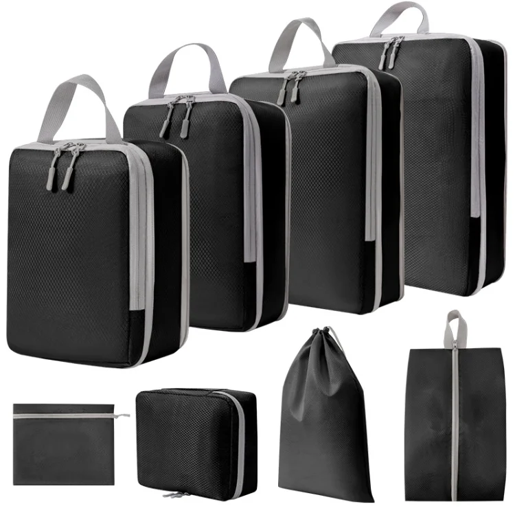 8 In 1 Compression Packing Cubes Expandable Travel Bags Luggage Organizer