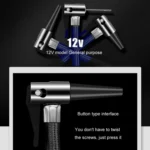 12V Metal Cylinder Smart Digital Display Portable Mini Tire Pump - Image 5