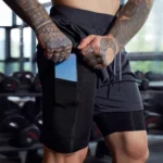 Mens Summer Quick Dry Casual Fitness 5 / 10 Pants Double Layer Anti-Shine Sports Shorts - Image 5