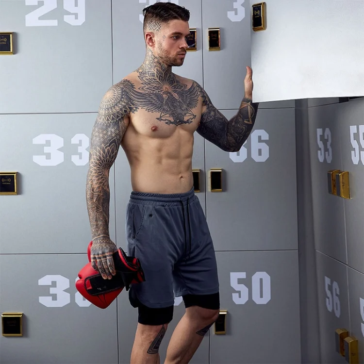 TBD06039927_B5.webp Mens Summer Quick Dry Casual Fitness 5 / 10 Pants Double Layer Anti-Shine Sports Shorts - Image 6