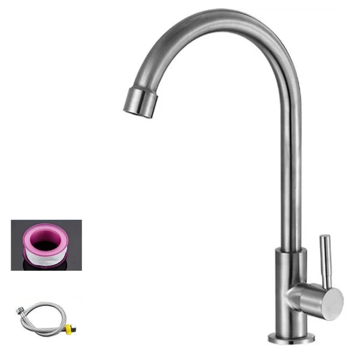 TBD0603993801A.webp 304 Stainless Steel Kitchen Rotatable Sink Faucet - Image 1
