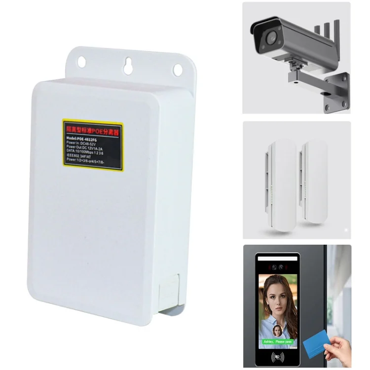 POE-4812FG 48V To 12V Isolated Standard POE Splitter Outdoor Monitoring Waterproof Power Supply Module