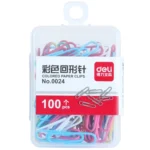 Deli 0024 100 pcs/box 2.8cm File Classification and Storage Color Paper Clips - Image 2