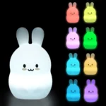 Rabbit Silicone Pat Night Light Children Gift Color Changing Lamp - Image 2