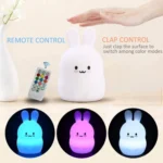 Rabbit Silicone Pat Night Light Children Gift Color Changing Lamp - Image 5