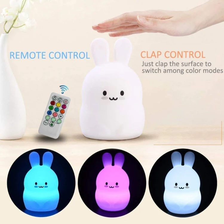 TBD06039989_B4.webp Rabbit Silicone Pat Night Light Children Gift Color Changing Lamp - Image 5
