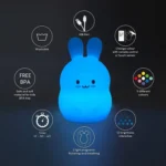 Rabbit Silicone Pat Night Light Children Gift Color Changing Lamp - Image 7
