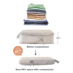 4 In 1  Compression Packing Cubes Expandable Travel Bags Luggage Organizer - Image 4
