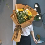 10pcs Retro Cowhide English Newspaper Gift Flower Packaging Material