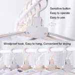Plastic Travel Folding Hanger Portable Clothes Wide Shoulder Traceless Drying Rack - Image 5