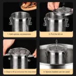 304 Stainless Steel Brine Basket Tea Residue Ball Soup Material Box - Image 10