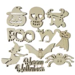 10pcs/set Halloween Decorations Holiday Party Wooden Pendants