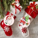 10pcs/Set Wood Chip Hand-Painted Christmas Tree Props Christmas Pendants - Image 6