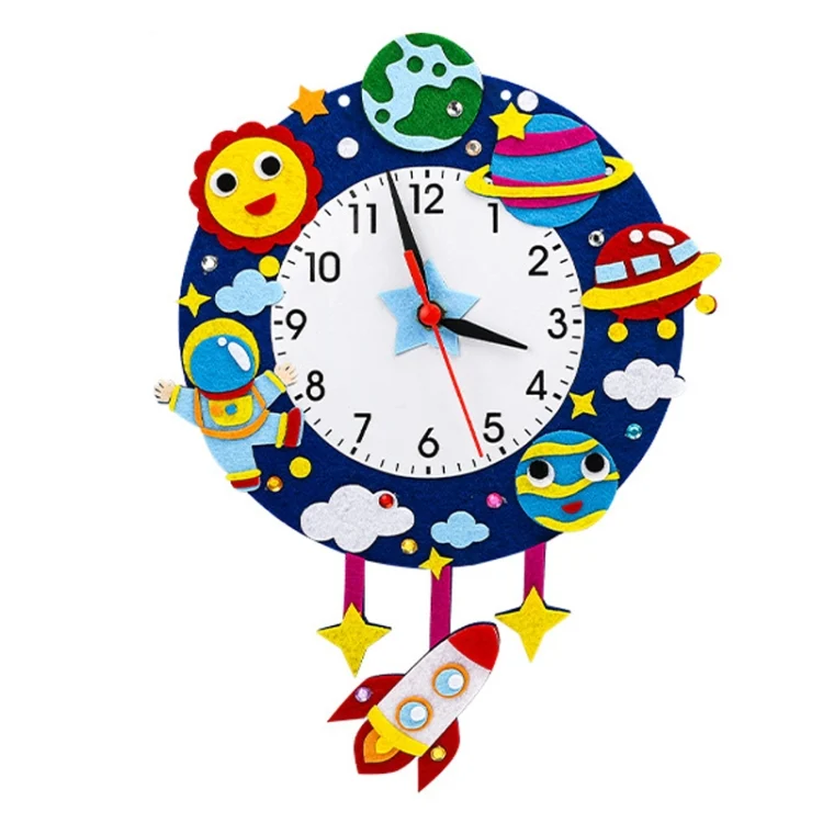 Cartoon Clock Children DIY Handmade Teaching Aids Christmas Decoration