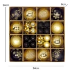 44pcs/set 3-6cm Christmas Ball Painted Pendant Electroplated Ball Ornaments - Image 2