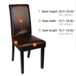 Household Elastic Siamese Chair Cover Waterproof PU Leather Hotel Seat Stool Sleeves - Image 3