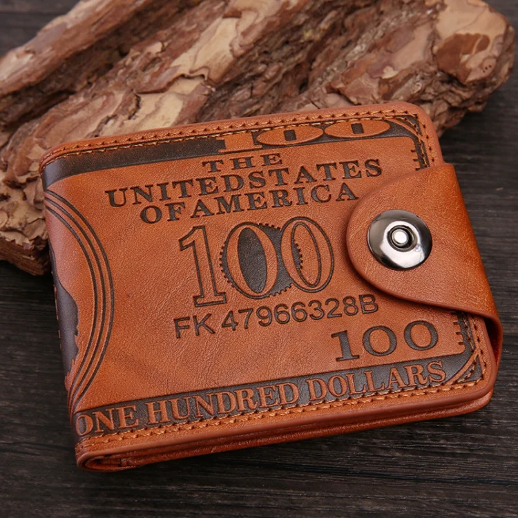 Retro Dollar Pattern Magnetic Buckle Multi-card Slot Wallet
