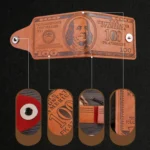 Retro Dollar Pattern Magnetic Buckle Multi-card Slot Wallet - Image 4