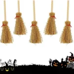 5pcs Halloween Mini Broom Ornaments Witch Broom Toy Accessories - Image 2