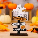 Halloween Guide Wooden Ornaments Cartoon Letters Decoration Supplies