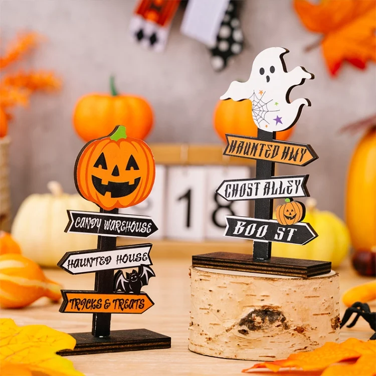 TBD06040373_B1.webp Halloween Guide Wooden Ornaments Cartoon Letters Decoration Supplies - Image 2