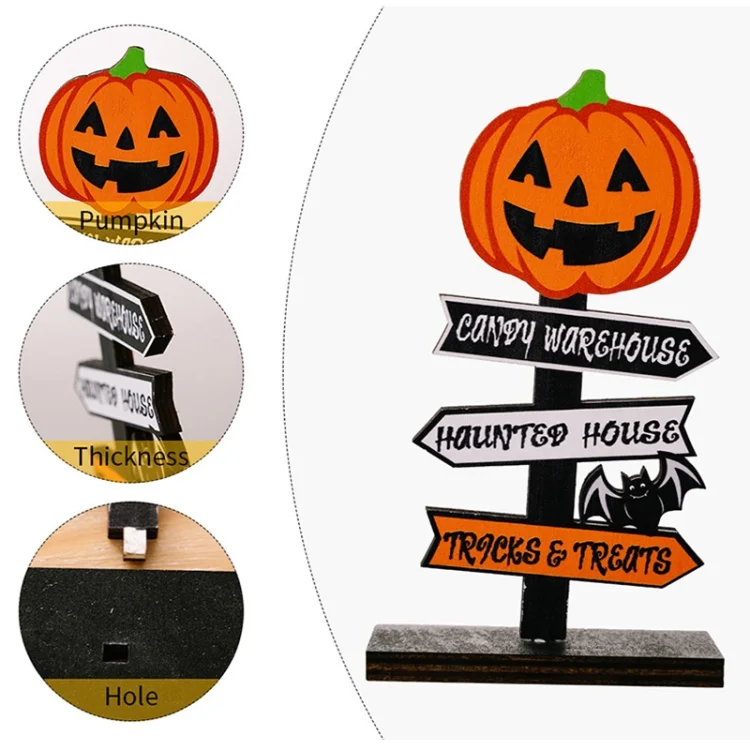 TBD06040373_B4.webp Halloween Guide Wooden Ornaments Cartoon Letters Decoration Supplies - Image 5