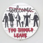 Halloween Wooden Decorative Door Sign Horror Welcome Sign - Image 3