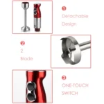 RAF 600W 2-blade Juicer Cooking Stick Stirring Rod  Blender Mixer,EU Plug - Image 7