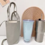 Portable Water Cup Coffee Bag Outdoor Thermal Insulation Solid-Color Canvas Cup Cover - Image 6