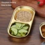 Stainless Steel Square Sauce Dish Hotpot Seasoning Disc Barbecue Tableware - Image 4