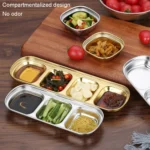 Stainless Steel Square Sauce Dish Hotpot Seasoning Disc Barbecue Tableware - Image 6