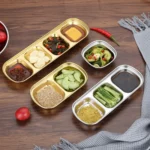 Stainless Steel Square Sauce Dish Hotpot Seasoning Disc Barbecue Tableware - Image 7