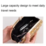 Oval Sunflower Diamond Evening Party Clutch Bag - Image 7