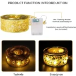 LED Christmas Tree Decoration Bronzing Ribbon Lights - Image 5