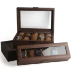 Wood Grain Leather Watch Display Box Watch Storage Case Jewelry Box - Image 3